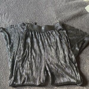 Francesca's Collections Silver Wide Leg Pants